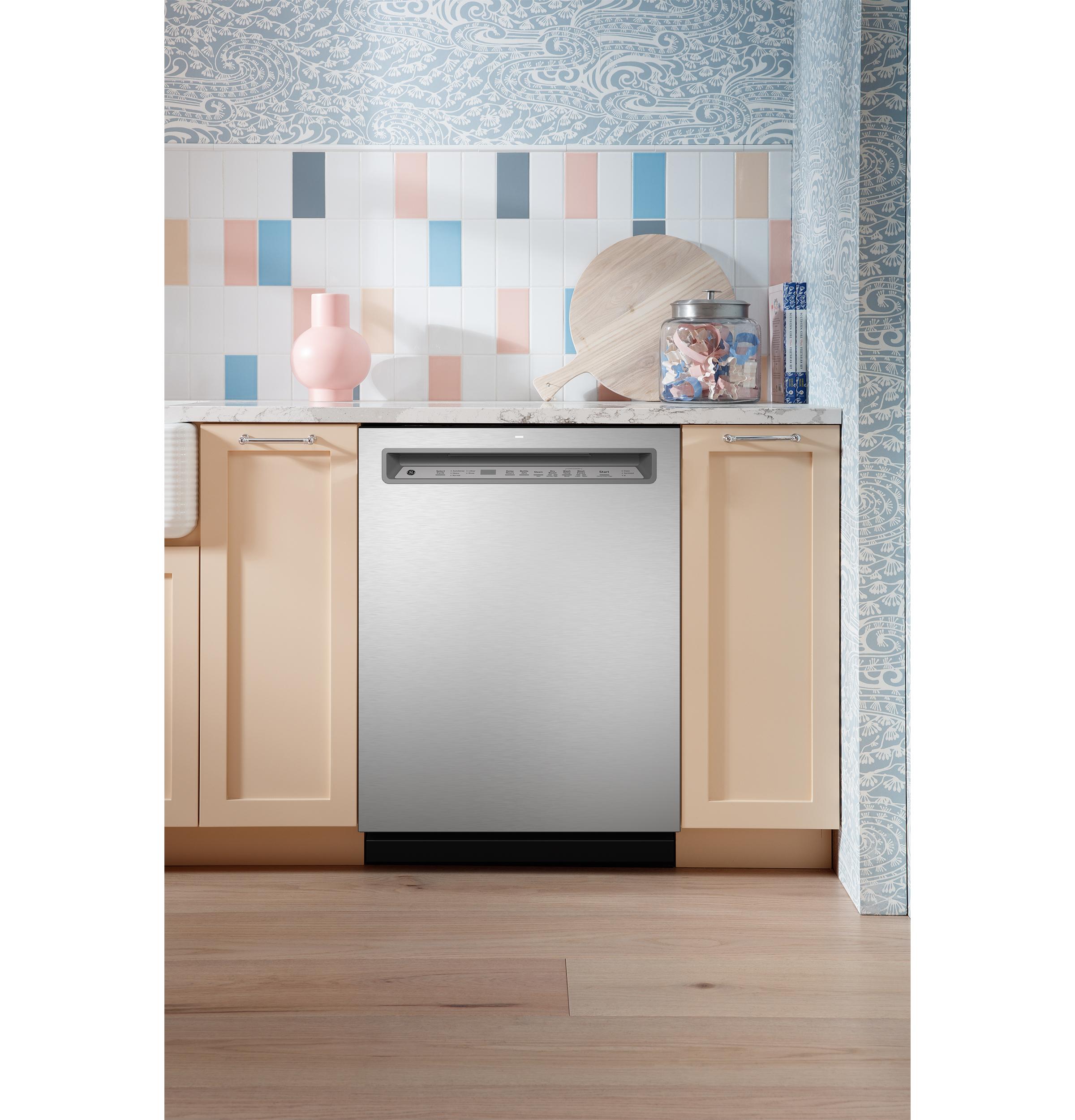 GDF650SYVFS GE® ENERGY STAR® Front Control with Stainless Steel Interior Dishwasher with Sanitize Cycle