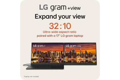 Lg 17MT70ASDU1 17 Inch LG gram +view IPS Portable Monitor, Silver