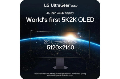 Lg 45GX950AB 45 Inch UltraGear™ evo OLED 5K2K WUHD 165Hz or WFHD Dual Mode 330Hz 0.03ms G-sync Compatible DisplayPort 2.1 Gaming Monitor