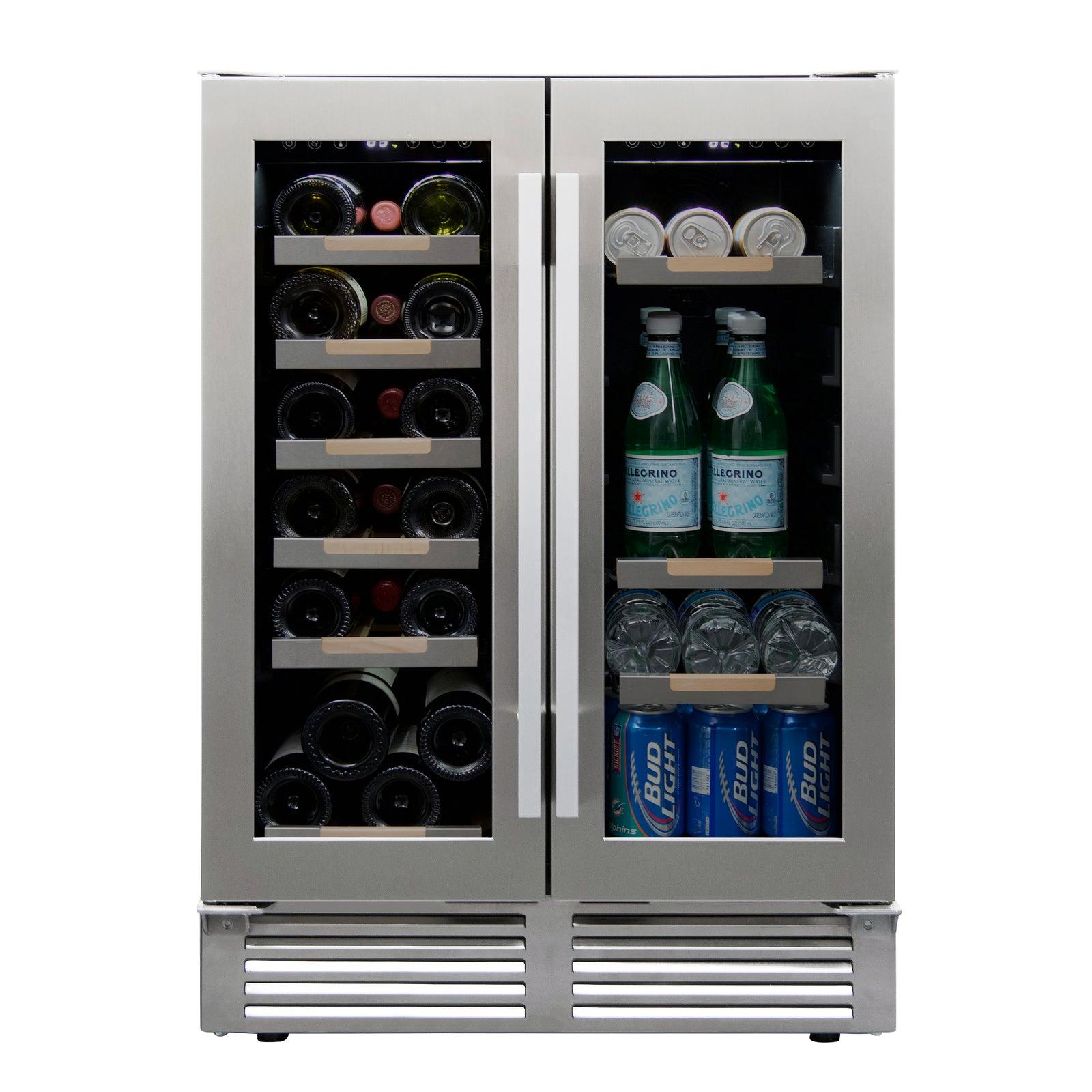 WBE1956Z3S Avanti ELITE Side by Side Wine and Beverage Cooler - Stainless Steel / 19 Bottles / 56 12 oz. Cans