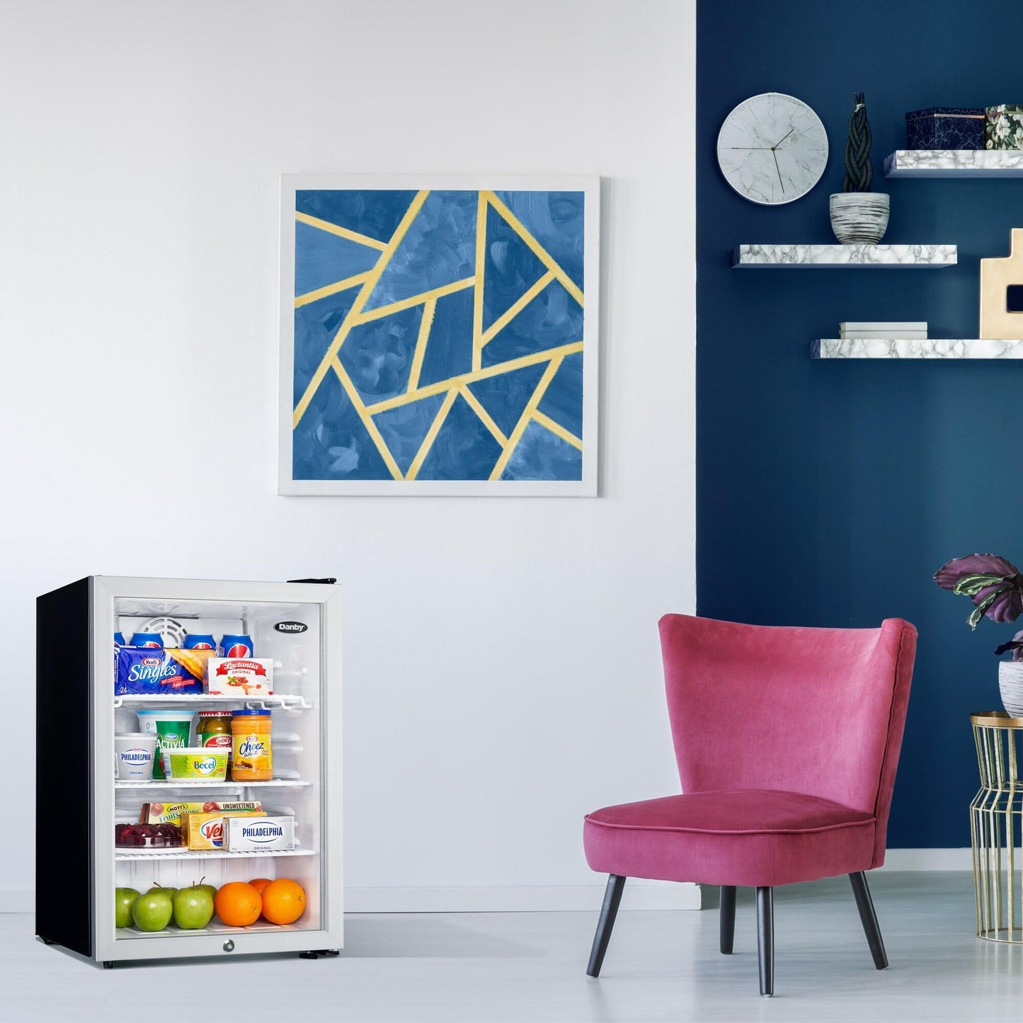 DAG026A2BDB Danby 2.6 cu. ft. Compact Glass Door Fridge in Platinum