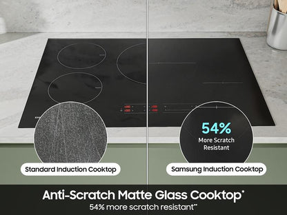 Samsung CC70F30S2D 30" Induction Cooktop with Anti-Scratch Matte Glass and Sync Burners in Black