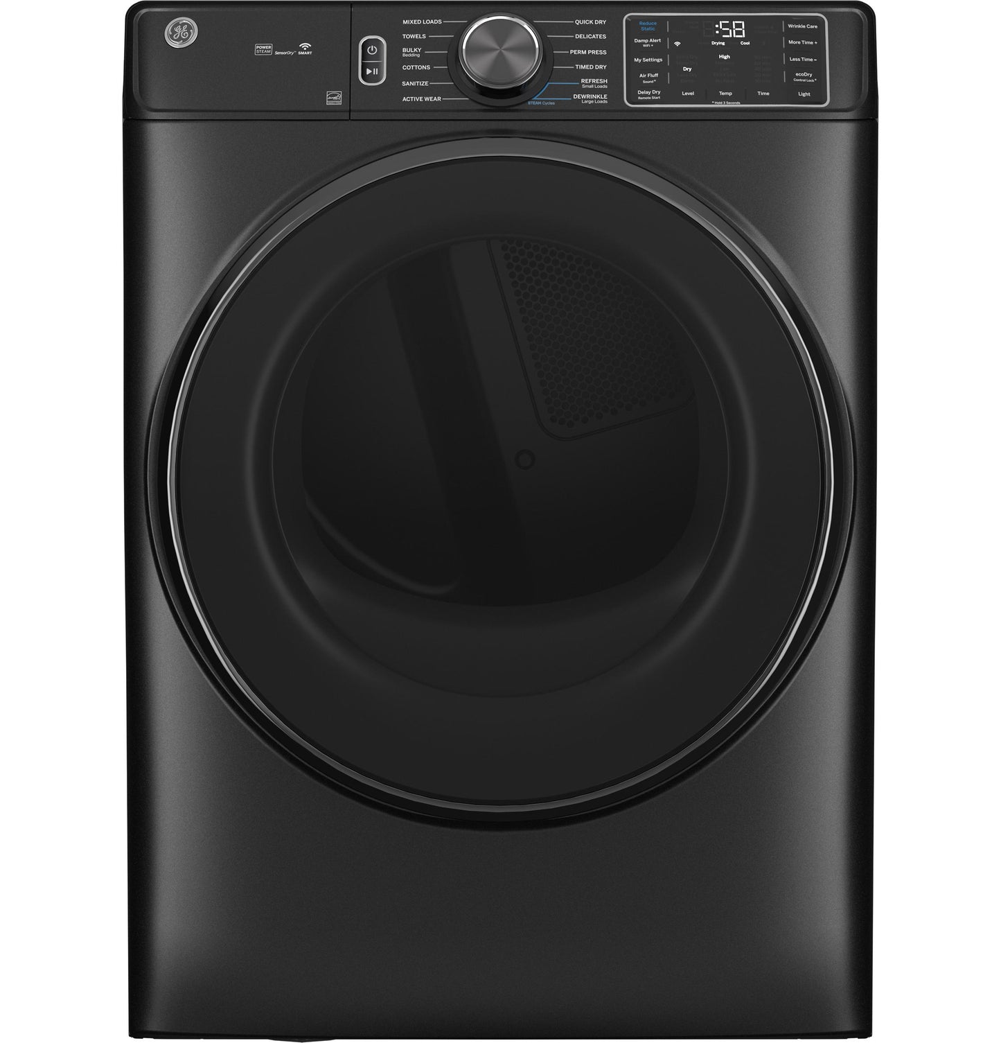 GFD65GSPVDS GE® ENERGY STAR® 7.8 cu. ft. Capacity Smart Front Load Gas Dryer with Steam and Sanitize Cycle