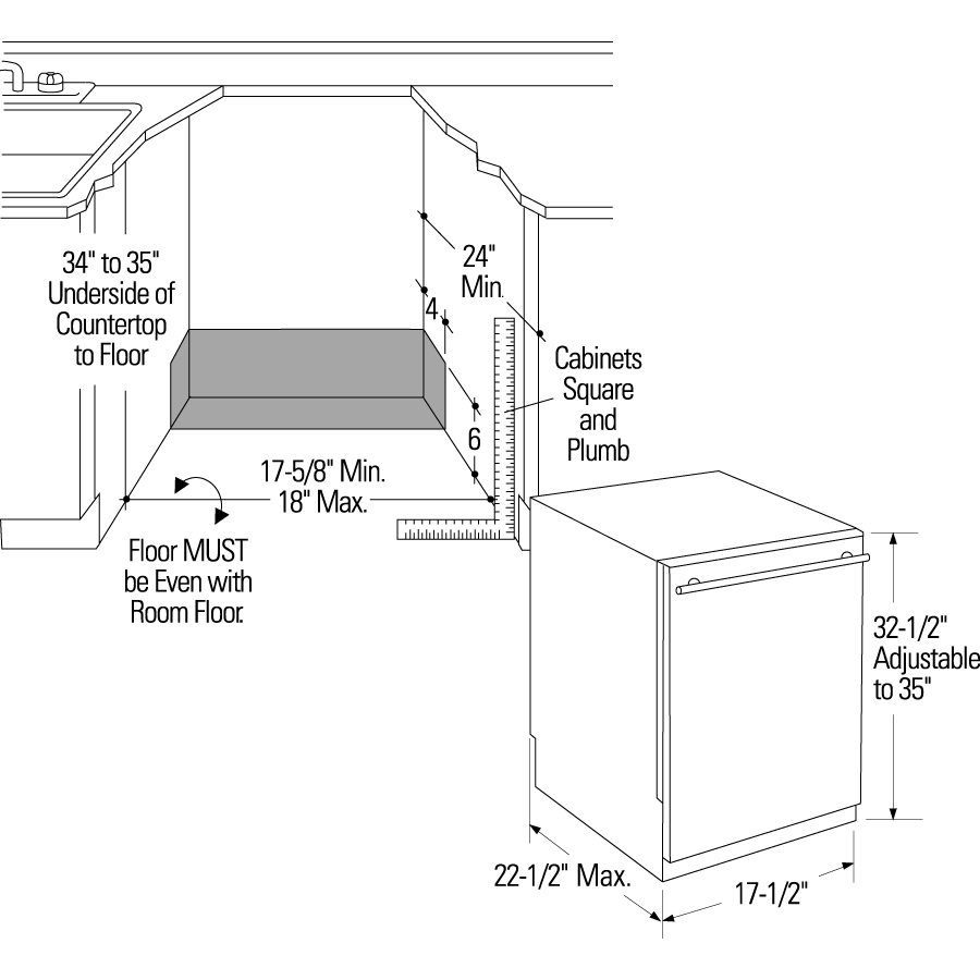 Cafe UDT165SIVII 18" Panel-Ready Dishwasher