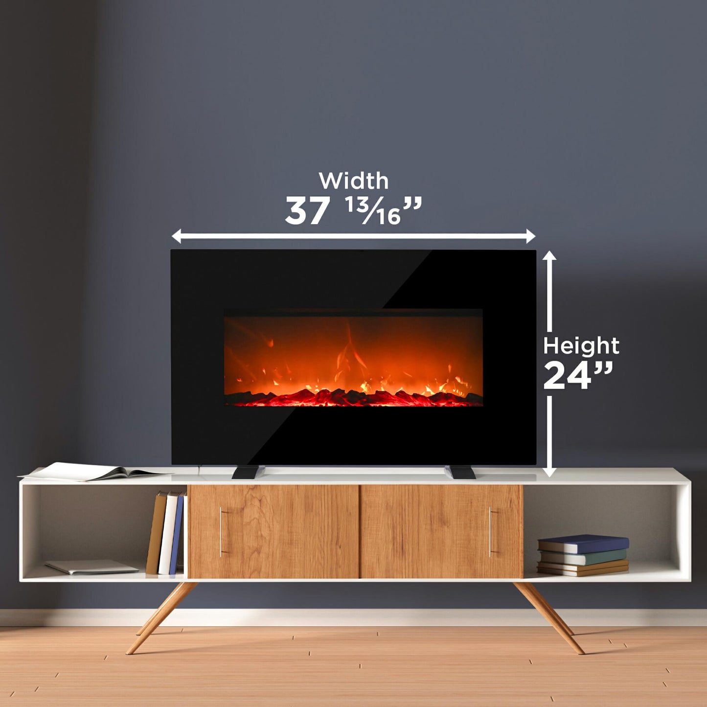DDEF03813BD13 Danby Designer 38" Wall Mount Electric Fireplace in Black