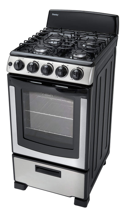 DR203BSSGLP Danby 20" Wide Gas Range in Stainless Steel