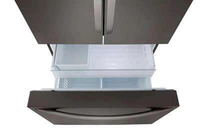 Lg LRFLC2706D 36" Wide, 27 cu ft. 3 Door French Door, C/Depth Refrigerator with Internal Water Dispenser, PrintProof Black Stainless Steel