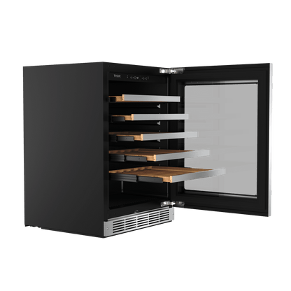 TWC24US Thor Kitchen 24-inch Single Zone Wine Cooler, 46 Wine Bottle Capacity - Model Twc24us