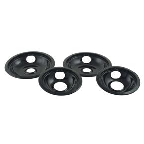 Black Porcelain Replacement Burner Bowls - 4 Pack