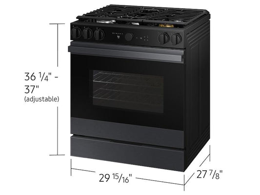 Samsung NSG6DG8500MT Bespoke 6.0 cu. ft. Smart Slide-In Gas Range with Air Sous Vide & Air Fry in Matte Black
