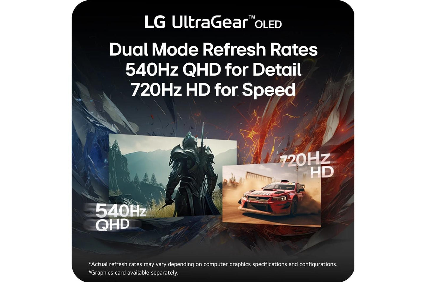 Lg 27GX790BB 27 Inch UltraGear™ OLED Dual Mode QHD 540Hz or HD 720Hz 0.02ms G-Sync® Compatible DisplayPort 2.1 Gaming Monitor