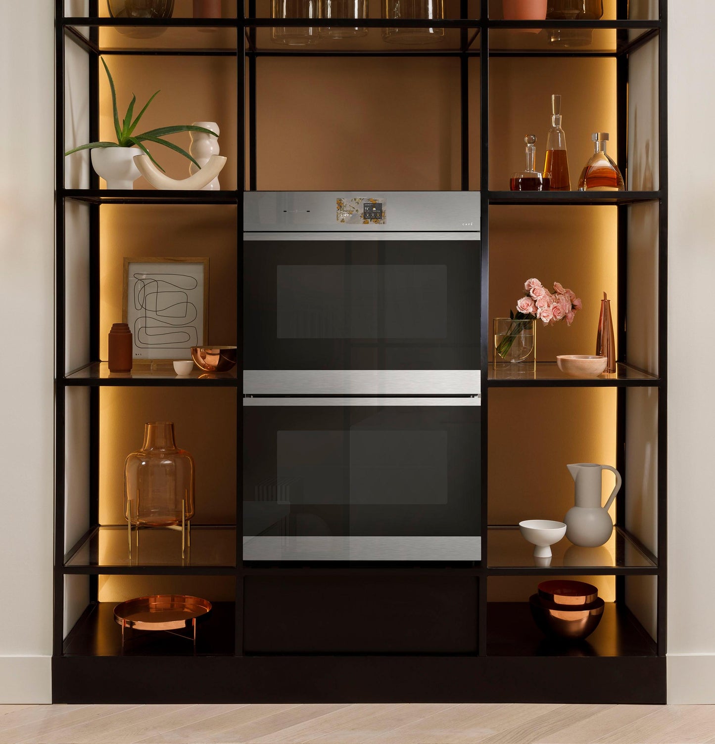 Cafe CTD90DM2ZS5 CAF(EBACK)™ 30" Smart Built-In Convection Double Wall Oven in Platinum Glass