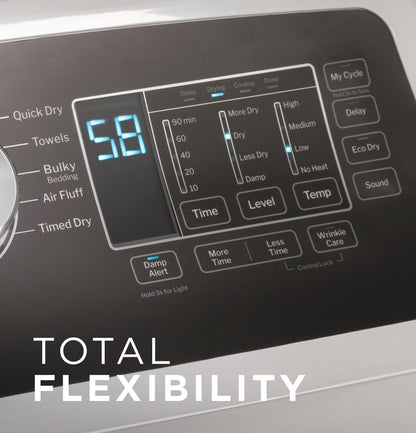 GTD58GBPVDG GE® 7.4 cu. ft. Capacity Gas Dryer with Up To 120 ft. Venting and Sensor Dry