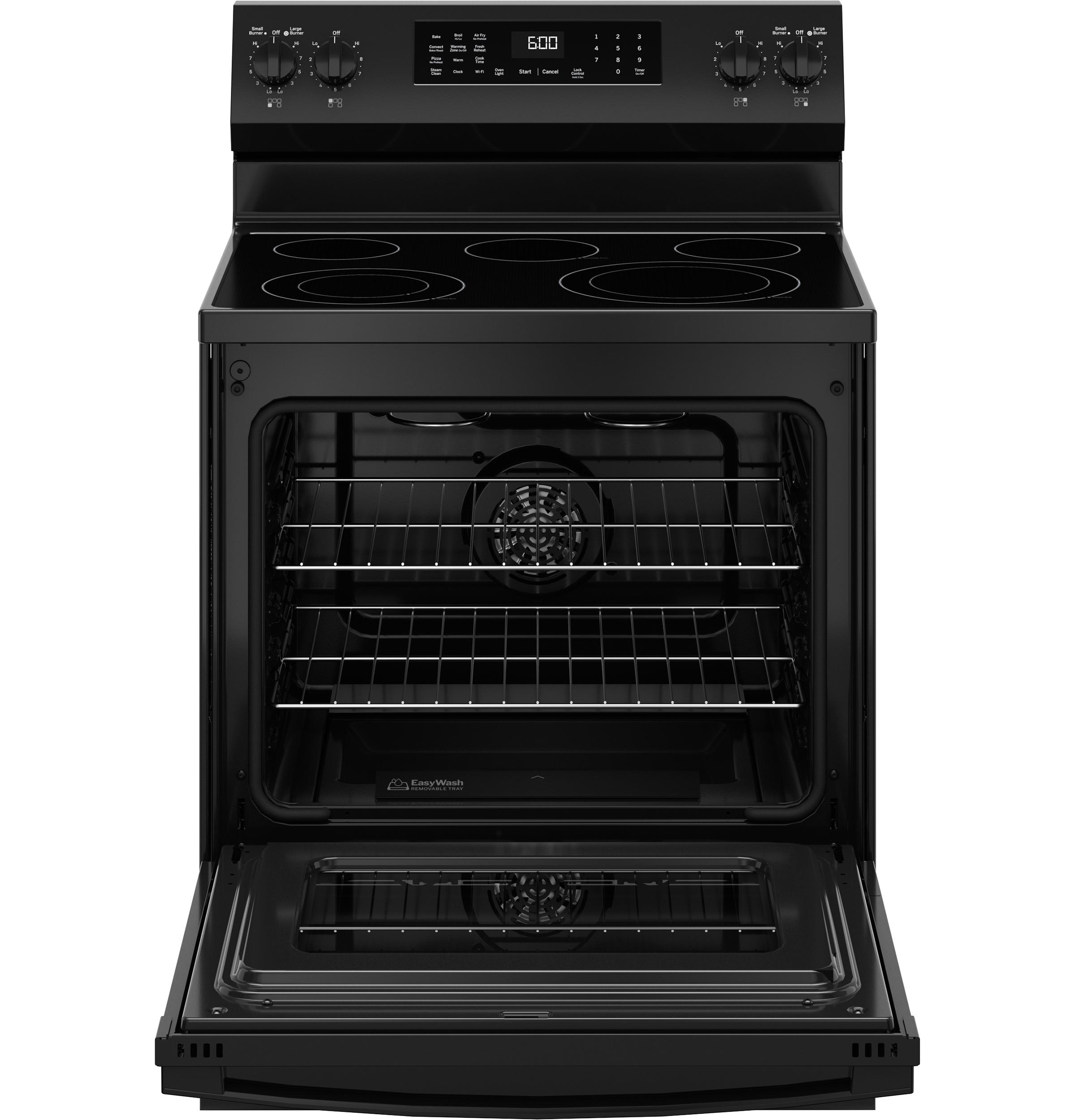 GRF600AVBB GE® 30" Free-Standing Electric Convection Range with No Preheat Air Fry and EasyWash™ Oven Tray