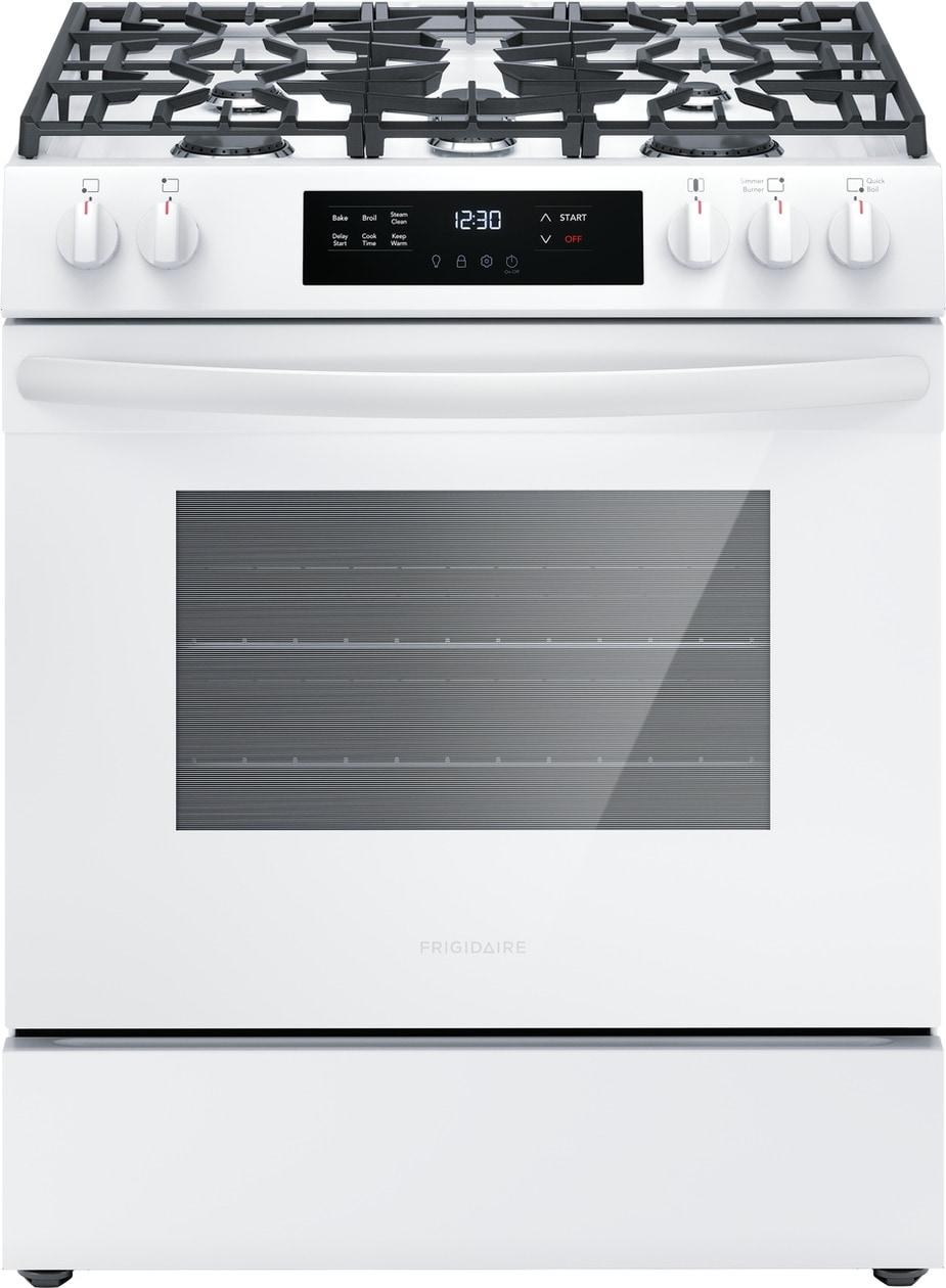Frigidaire FCFG3062AW 30" Front Control Gas Range with Quick Boil
