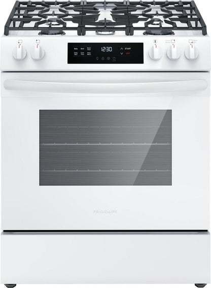Frigidaire FCFG3062AW 30" Front Control Gas Range with Quick Boil
