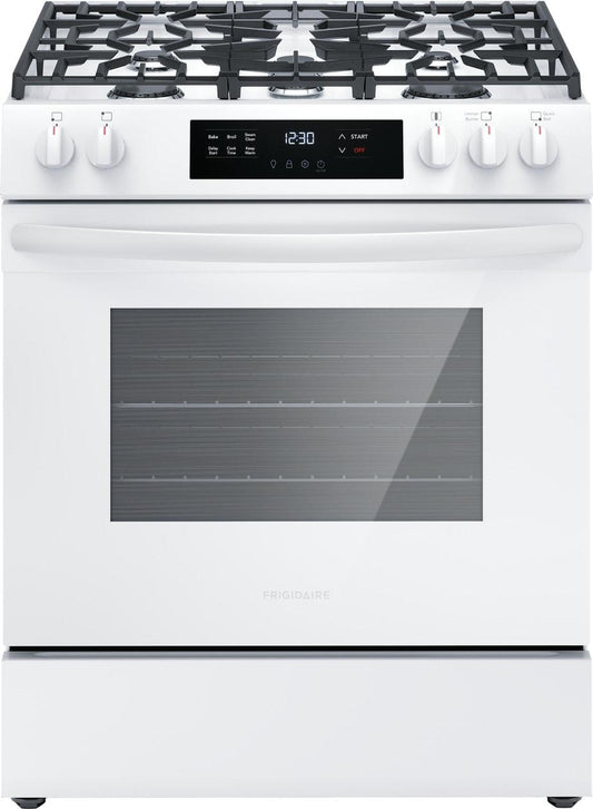 Frigidaire FCFG3062AW 30" Front Control Gas Range with Quick Boil