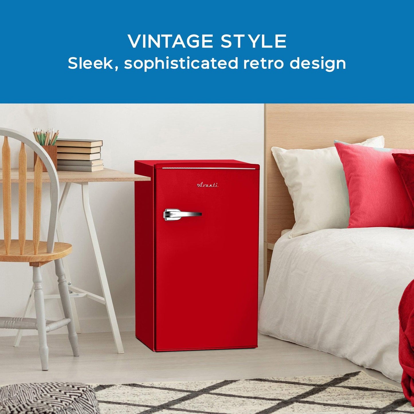 RMRS31X5RIS Avanti 3.0 Cu. Ft. Retro Compact Refrigerator - Red