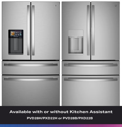PVD28HYYFS GE Profile™ ENERGY STAR® 27.9 Cu. Ft. Smart 4-Door French-Door Refrigerator with Kitchen Assistant™