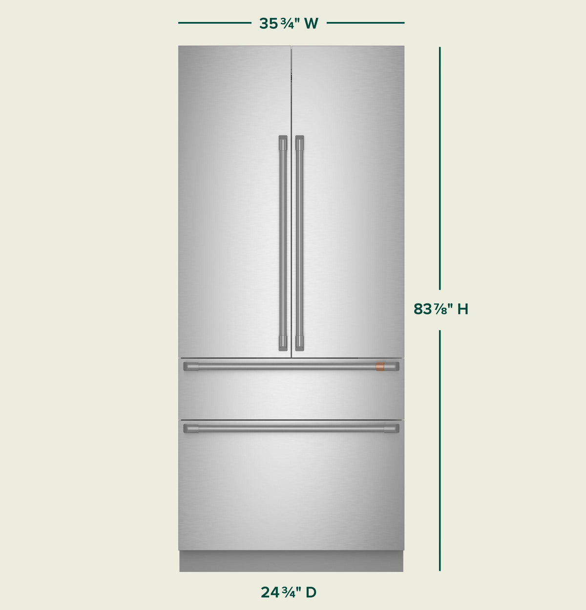 CIP36NK6ZII CAFE™ 36" Panel-Ready Integrated French-Door Refrigerator