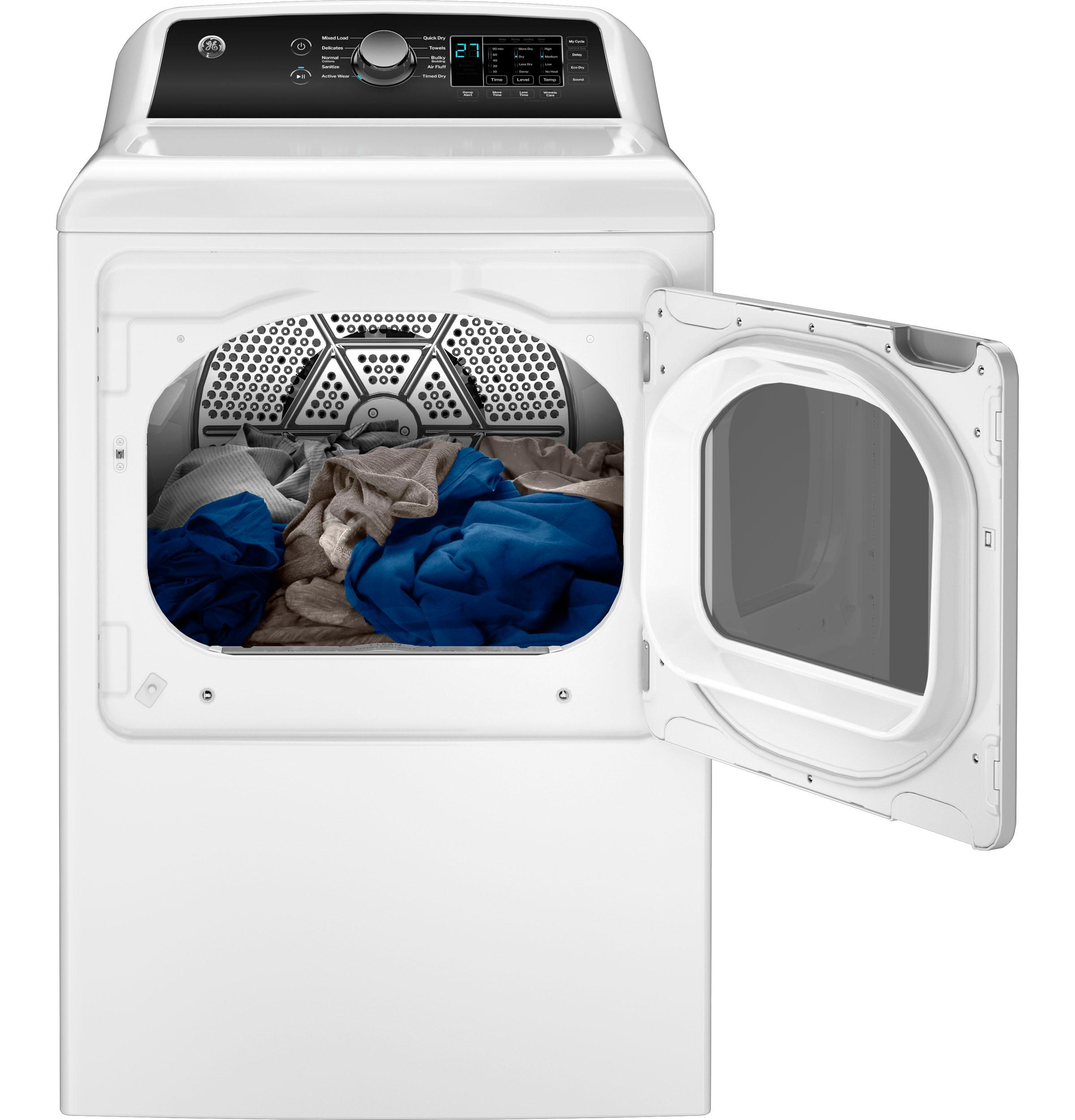 GTD58GBSVWS GE® 7.4 cu. ft. Capacity Gas&#x00A0;Dryer with Up To 120 ft. Venting&#x00A0;and&#x00A0;Sensor Dry