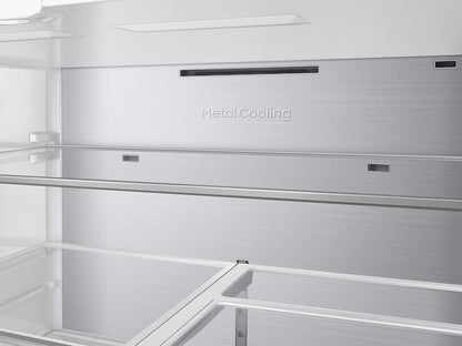 Samsung RF90F23BECR Bespoke 23 cu. ft. Counter Depth 4-Door French Door Refrigerator with AI Home & AI Vision Inside™ in Charcoal Glass and Stainless Steel