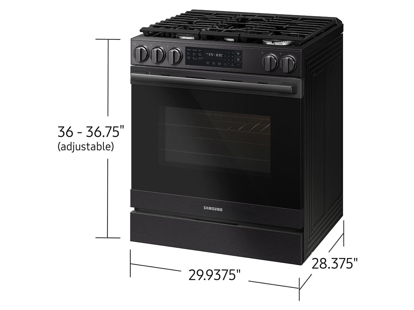 Samsung NSG80H60SE Bespoke Smart Slide-in Gas Range Pro Style Design  Air Fry Max  True Convection