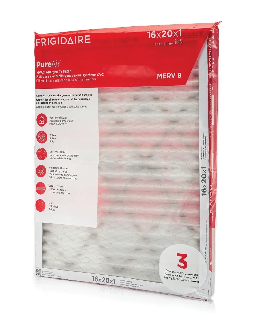 Frigidaire HVAC162086 PureAir® 16" x 20" x 1" MERV 8 Allergen Air Filter - 6 Pack