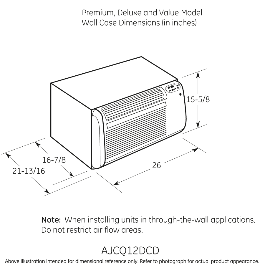AJCQ12ACE GE® 115 Volt Built-In Cool-Only Room Air Conditioner