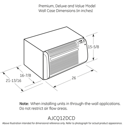 AJCQ12ACE GE® 115 Volt Built-In Cool-Only Room Air Conditioner
