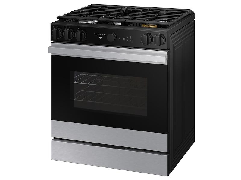 Samsung NSG6DG8700SR Bespoke 6.0 cu. ft. Smart Slide-In Gas Range with Smart Oven Camera & Illuminated Precision Knobs in Stainless Steel