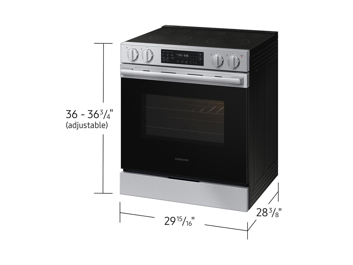 Samsung NSE70H63SR Bespoke Smart Slide-in Electric Range Pro Style Design  Air Fry Max  Precision Knobs