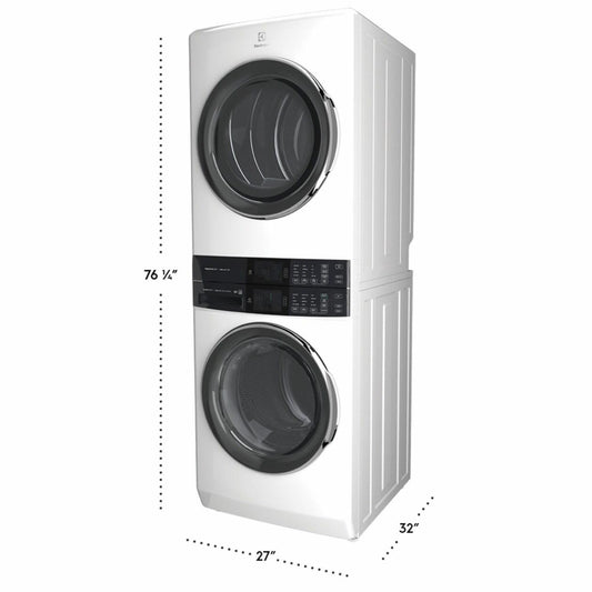 Electrolux ELTE7600AW Laundry Tower Single Unit Front Load 4.5 Cu. Ft. Washer & 8 Cu. Ft. Electric Dryer