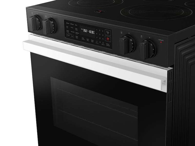 Samsung NSE6DB830012 Bespoke 6.3 cu. ft. Smart Slide-In Electric Range with Air Fry & Precision Knobs in White Glass