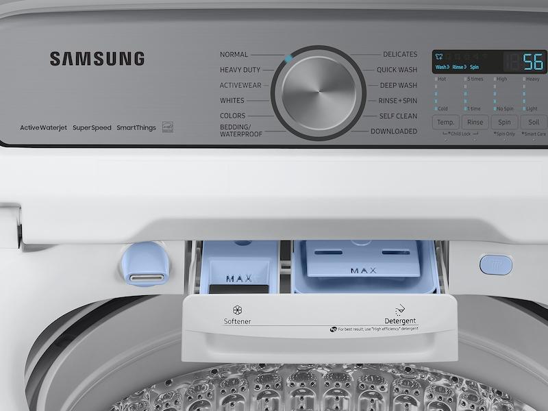 Samsung 5.4 cu. ft. Extra-Large Capacity Smart Top Load Washer with ActiveWave™ Agitator and Super Speed Wash in White