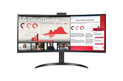 Lg 34CR651N6P 34" Curved AIO Thin Client with Intel Pentium Quad Core, 8GB DDR, 16GB eMMC, USB2.0, USB Type-C, Tilt Height Adjust