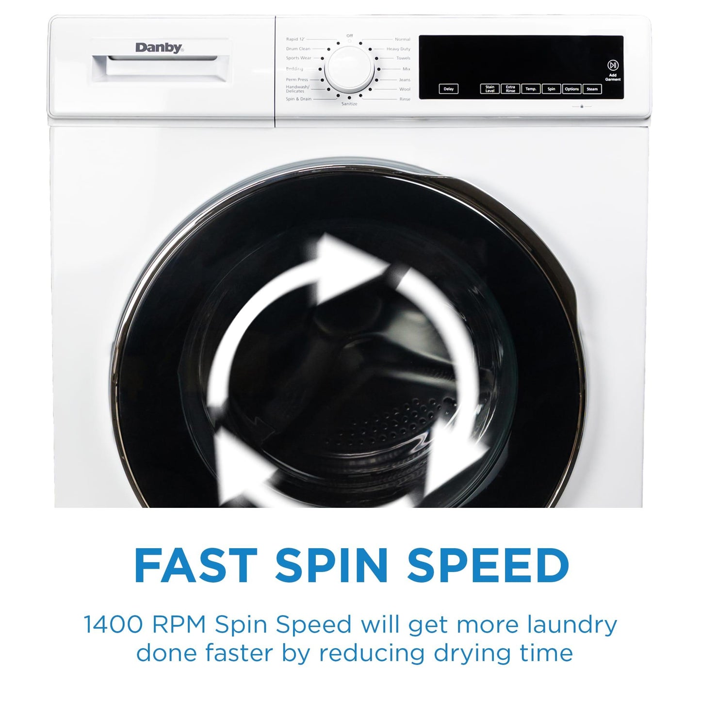 DWM022D3WDB Danby 24" Stackable Front Load Washer with Steam in White
