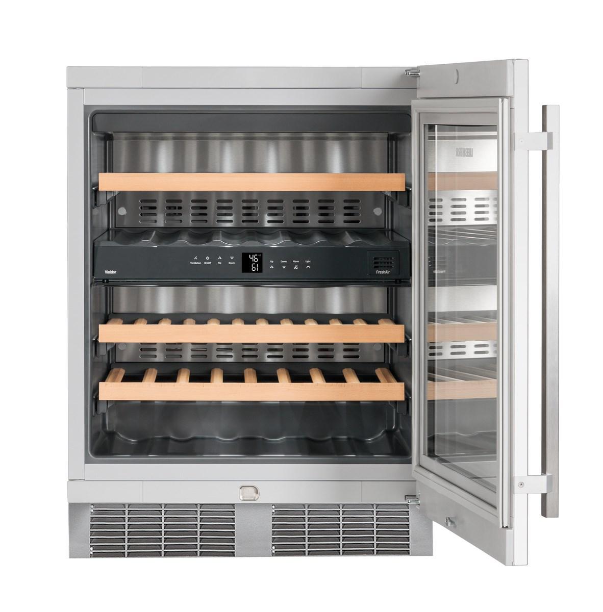 Liebherr WU3400 Undercounter Wine Cabinet, 24", Lock, 2 Zone, Reversible Door