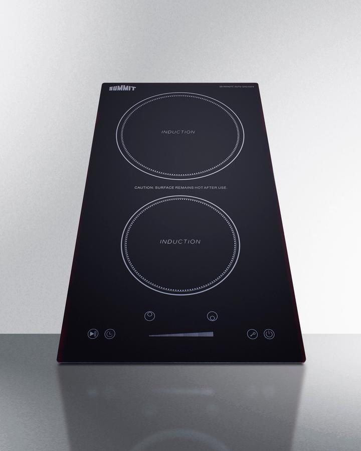 Summit SINCH115V2B 12" Wide 115v 2-zone Induction Cooktop With Safety Shutoff