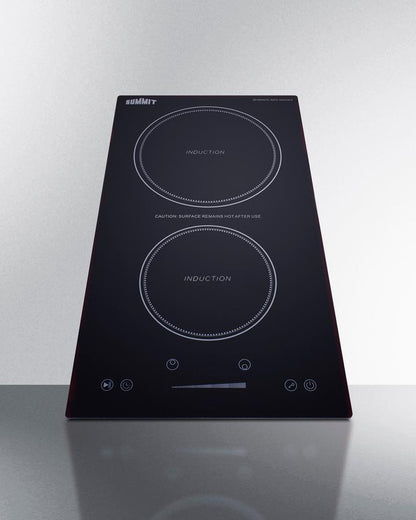 Summit SINCH115V2B 12" Wide 115v 2-zone Induction Cooktop With Safety Shutoff