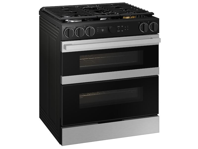 Samsung NSY6DG8550SR Bespoke Smart Slide-In Dual Fuel Range 6.3 cu. ft. with Flex Duo™ & Illuminated Precision Knobs in Stainless Steel