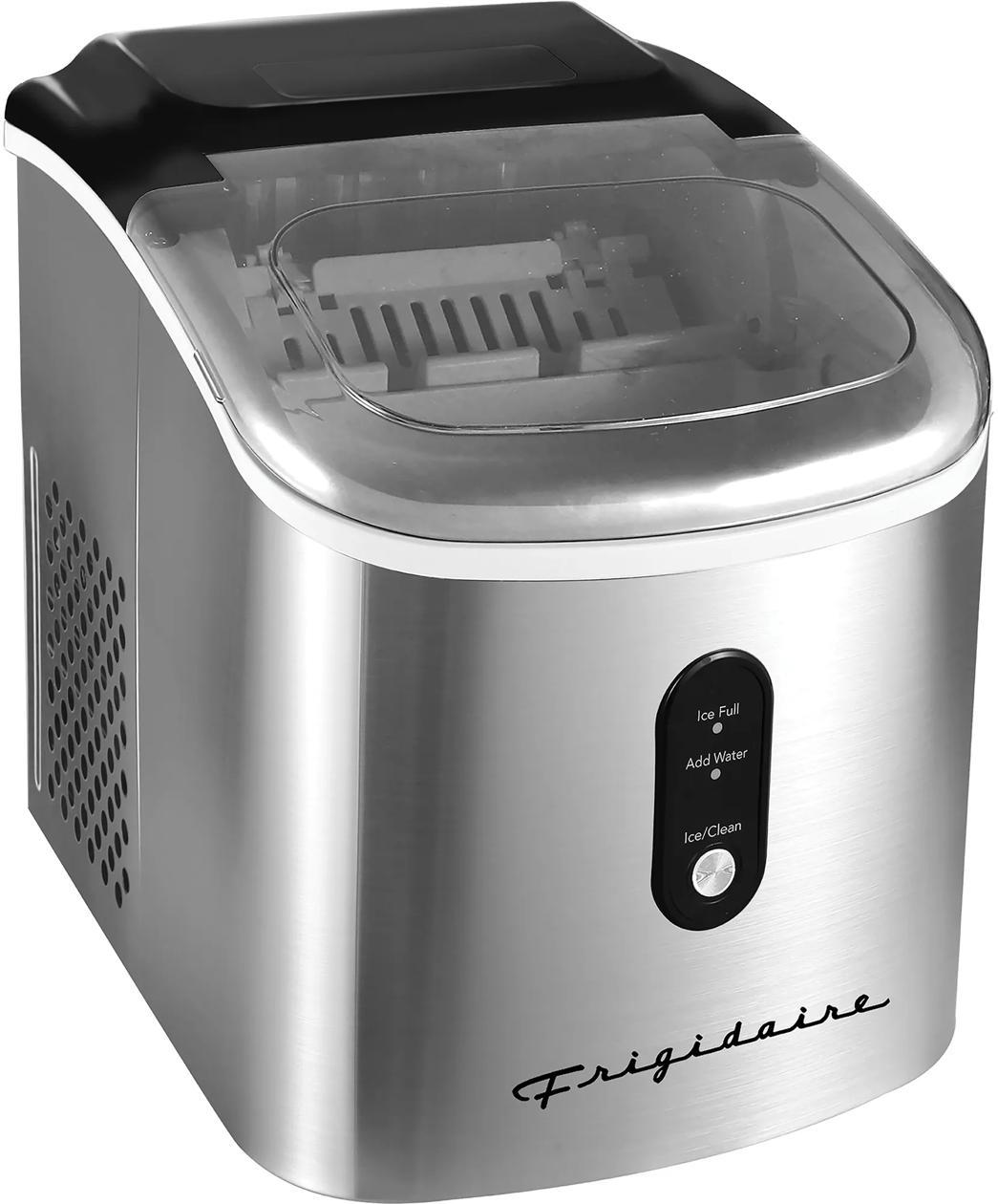 Frigidaire EFIC103SC 26-lb Retro Countertop Ice Maker with Self-Clean - Stainless Steel