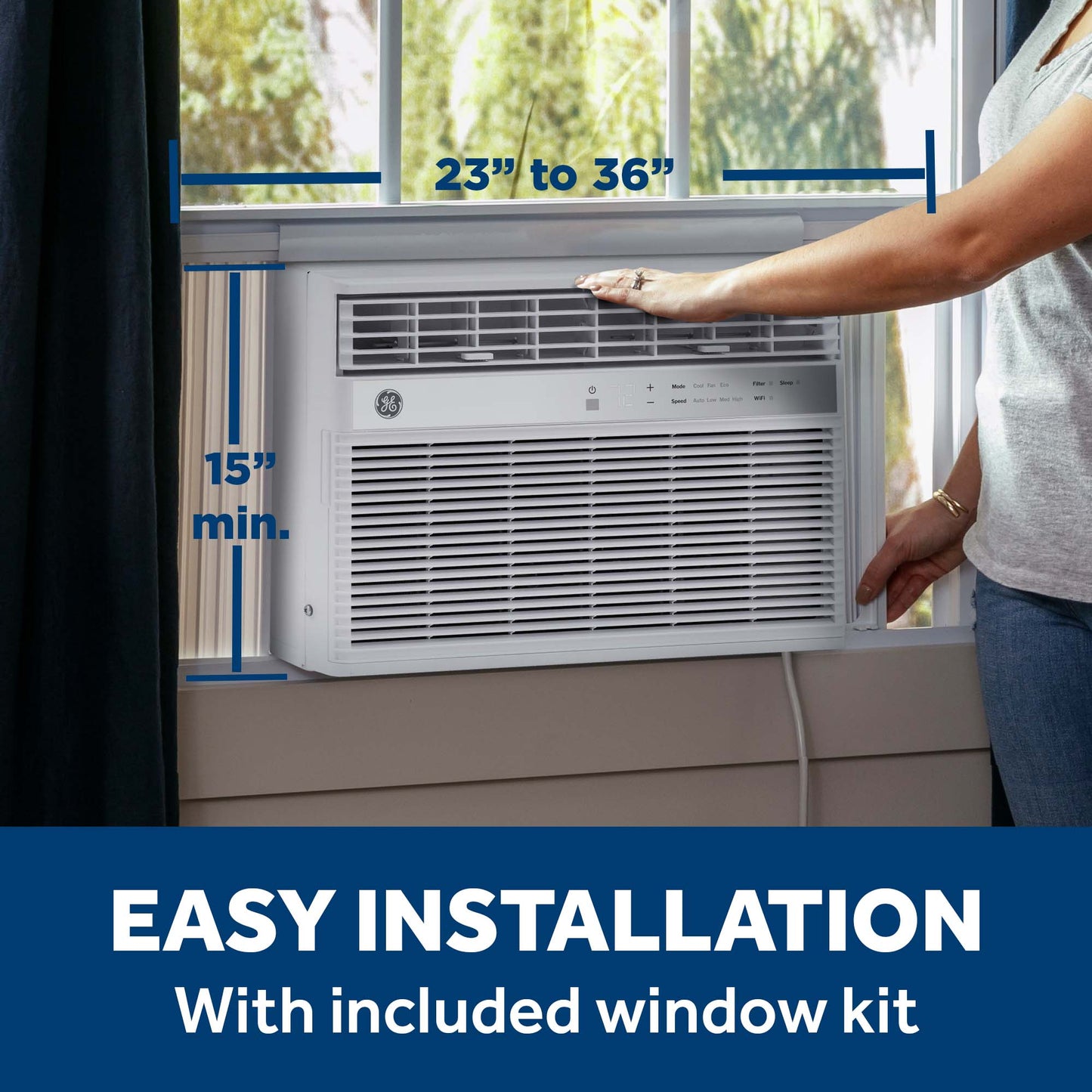 AWES08WWF GE® 8,000 BTU Smart Electronic Window Air Conditioner for Medium Rooms up to 350 sq. ft.