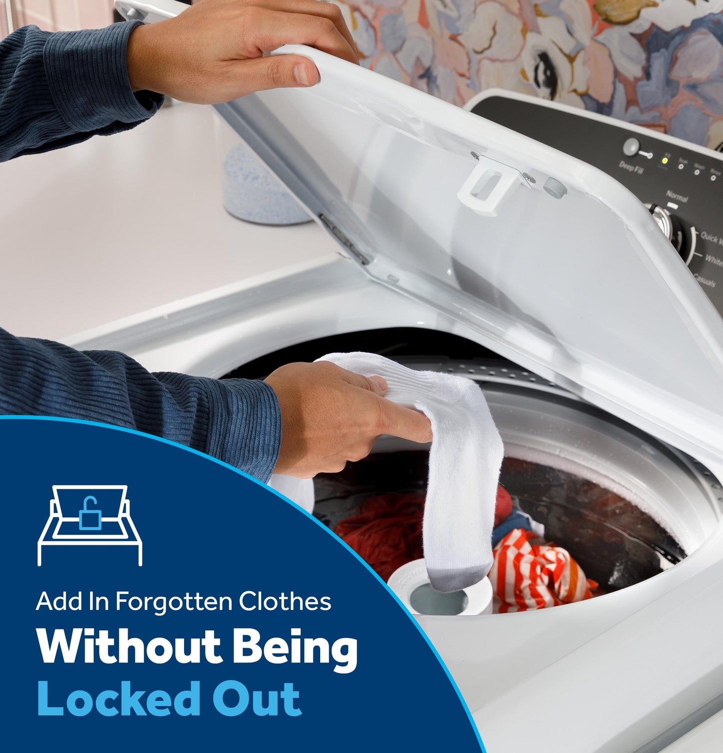 GTW485ASWWB GE® 4.5 cu. ft. Capacity Washer with Stainless Steel Basket, Cold Plus and Wash Boost