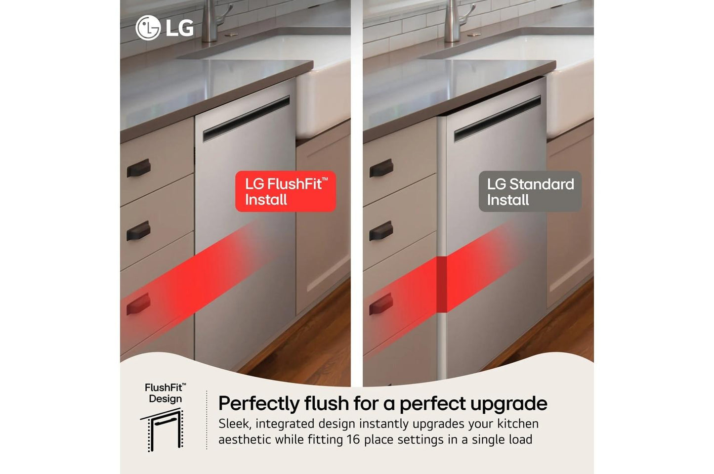 Lg LDNPQ445S 24 Inch Smart Top Control FlushFit Design Dishwasher