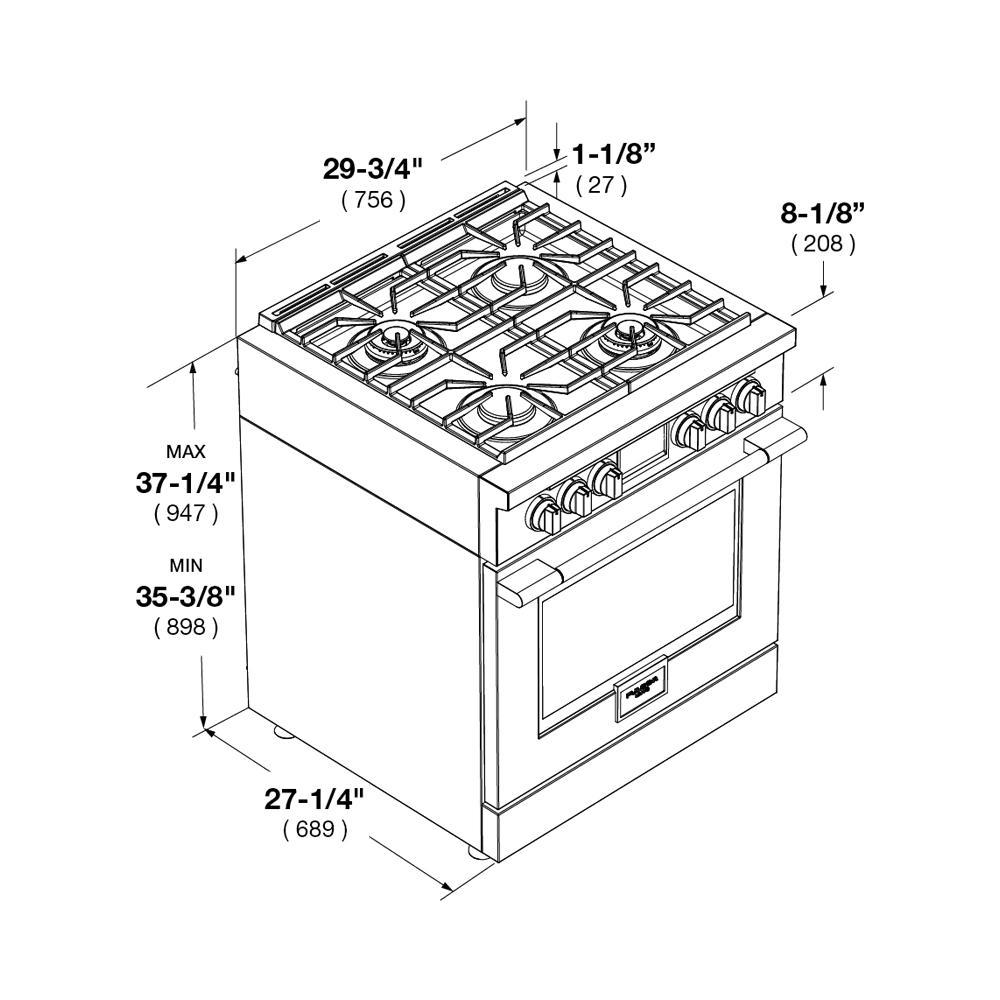 30" DUAL FUEL RANGE