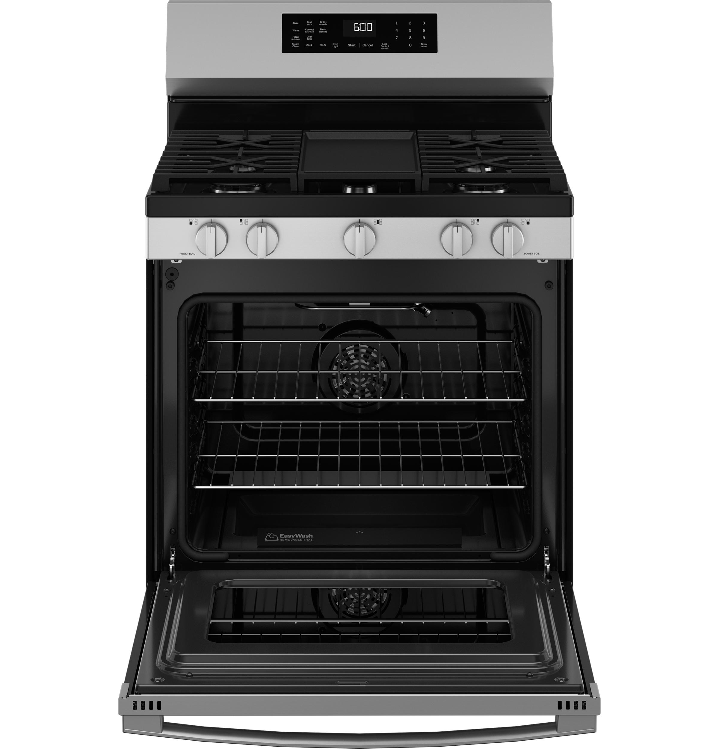 GGF600AVSS GE® 30" Free-Standing Gas Convection Range with No Preheat Air Fry and EasyWash™ Oven Tray