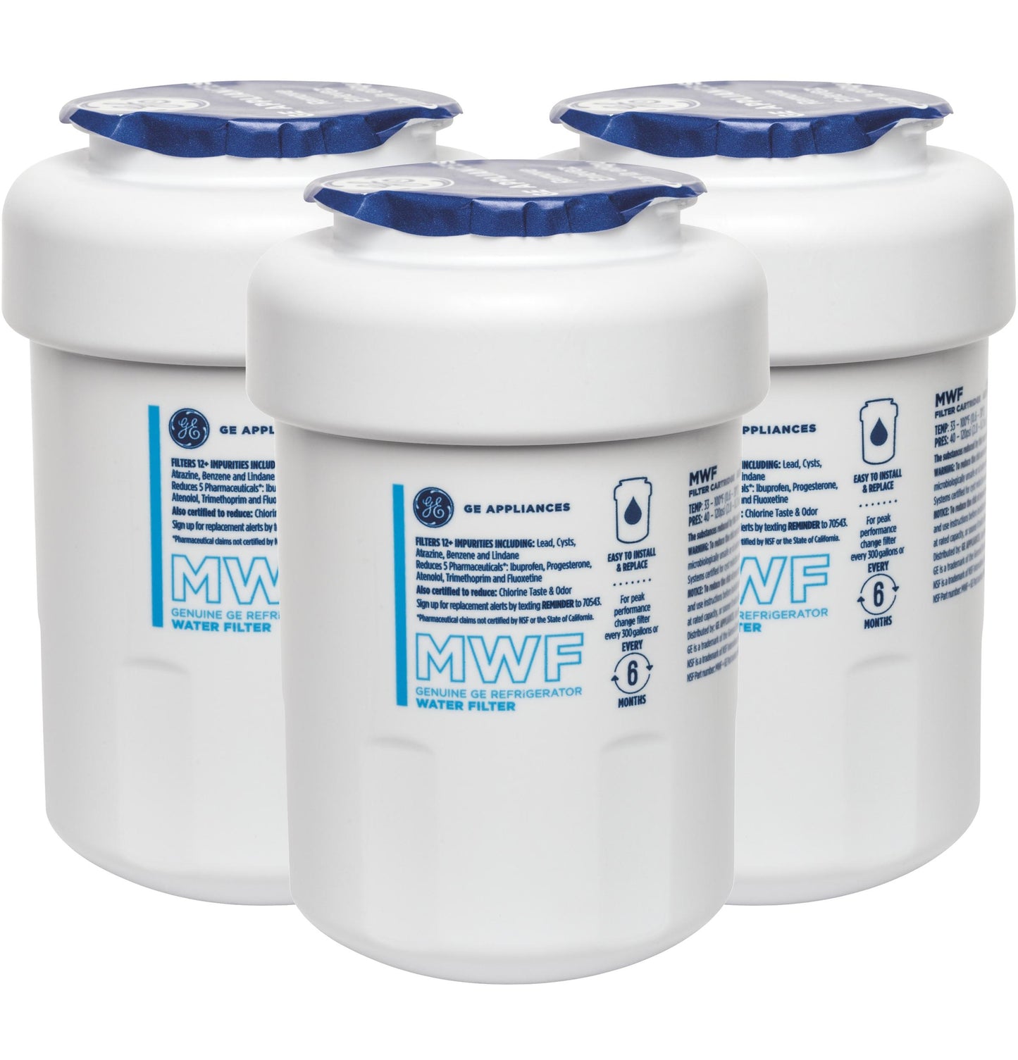 MWFP3PK GE® MWF™ REFRIGERATOR WATER FILTER 3-PACK