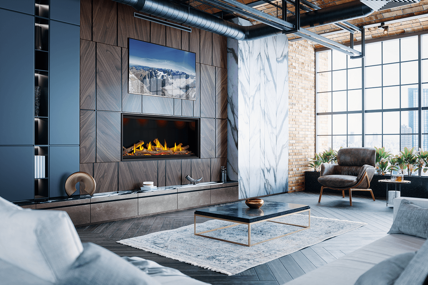 Napoleon Bbq TLV62N Tall Linear Vector 62 Direct Vent Gas Fireplace