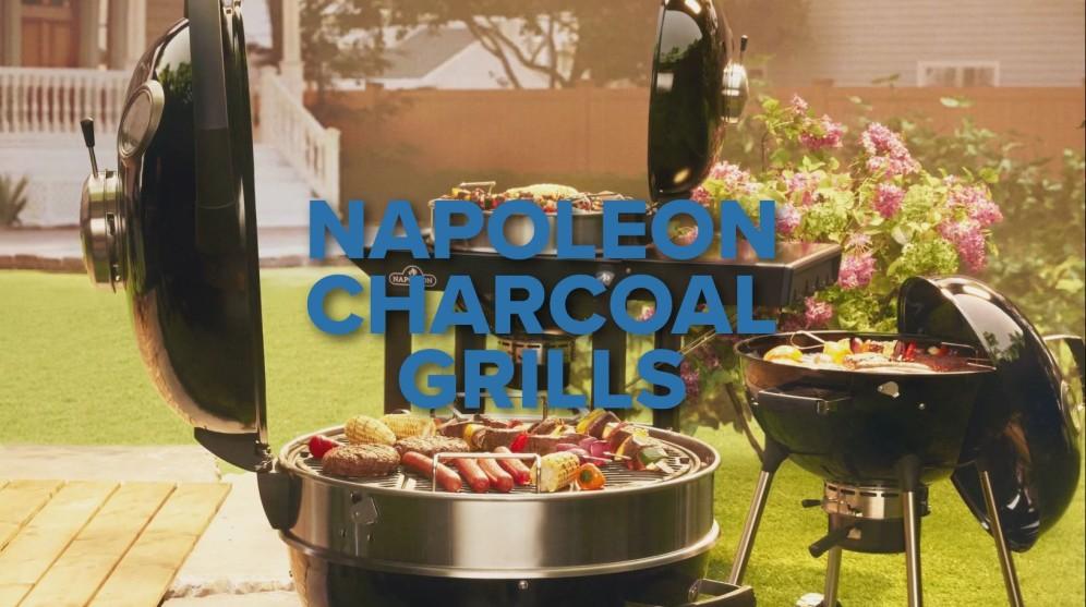 Napoleon Bbq NK18KLEG3 Premium 18 Charcoal Kettle 18-inch Kettle Grill , Charcoal, Black